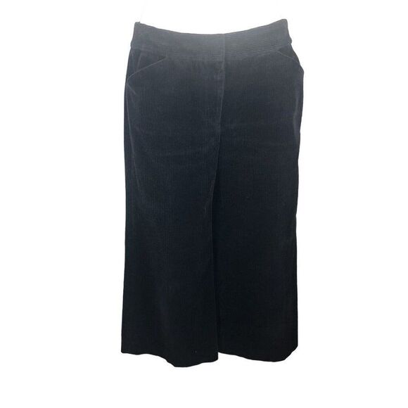 Elie Tahari Wide Leg Dark Brown Corduroy Cropped Cotton Elastane Capri Pants 6 - Picture 1 of 12